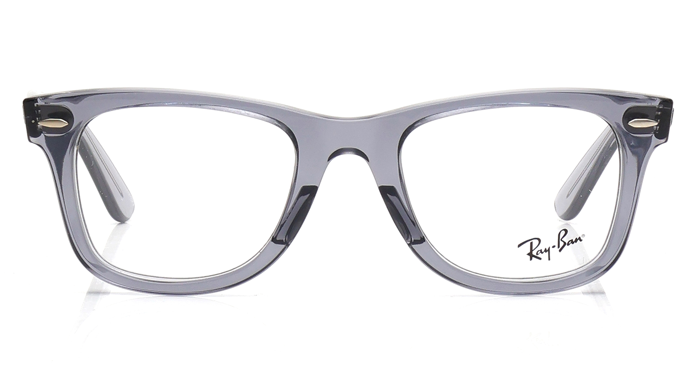Image 1 of Grey Square Eyeglasses for Men and Women from Rayban Available at Titan Eye+