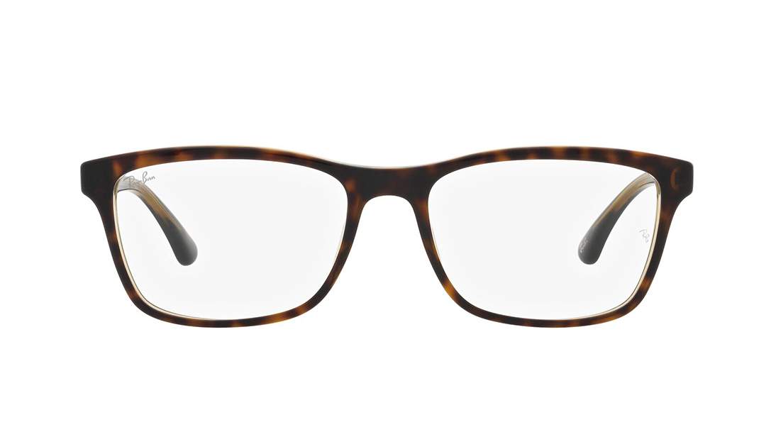 Image 1 of Square Brown Rimmed Eyeglasses for Men and Women from Rayban Available at Titan Eye+