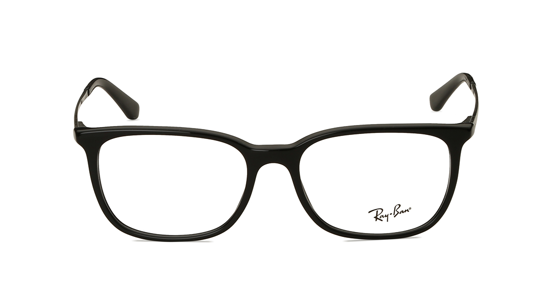 Image 1 of Black Square Rimmed Eyeglasses for Men and Women from Rayban Available at Titan Eye+