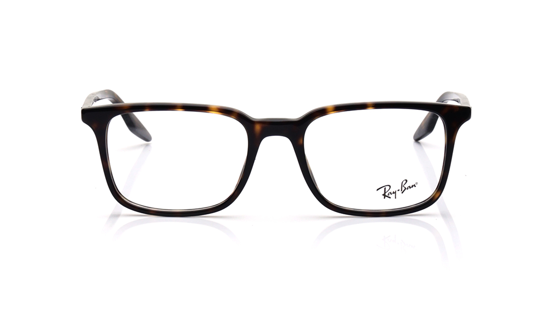 Image 1 of Brown and Black Rectangle Eyeglasses for Men and Women from Rayban Available at Titan Eye+