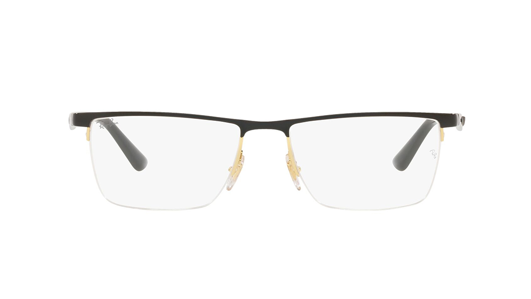 Image 1 of Black Rectangle Eyeglasses for Men and Women from Rayban Available at Titan Eye+