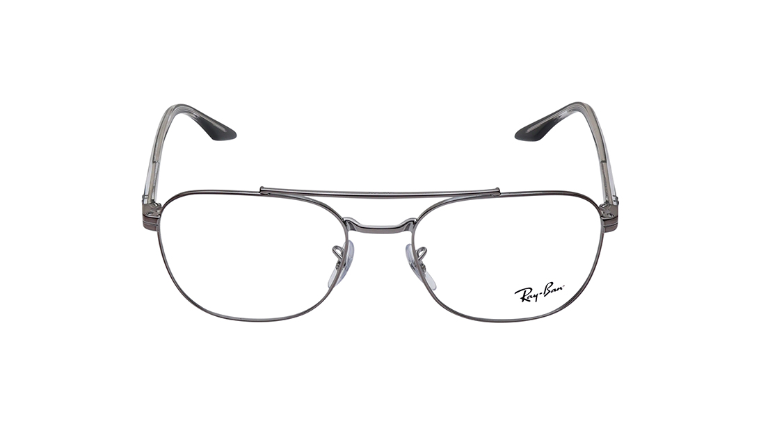 Image 1 of Grey Square Eyeglasses for Men and Women from Rayban Available at Titan Eye+