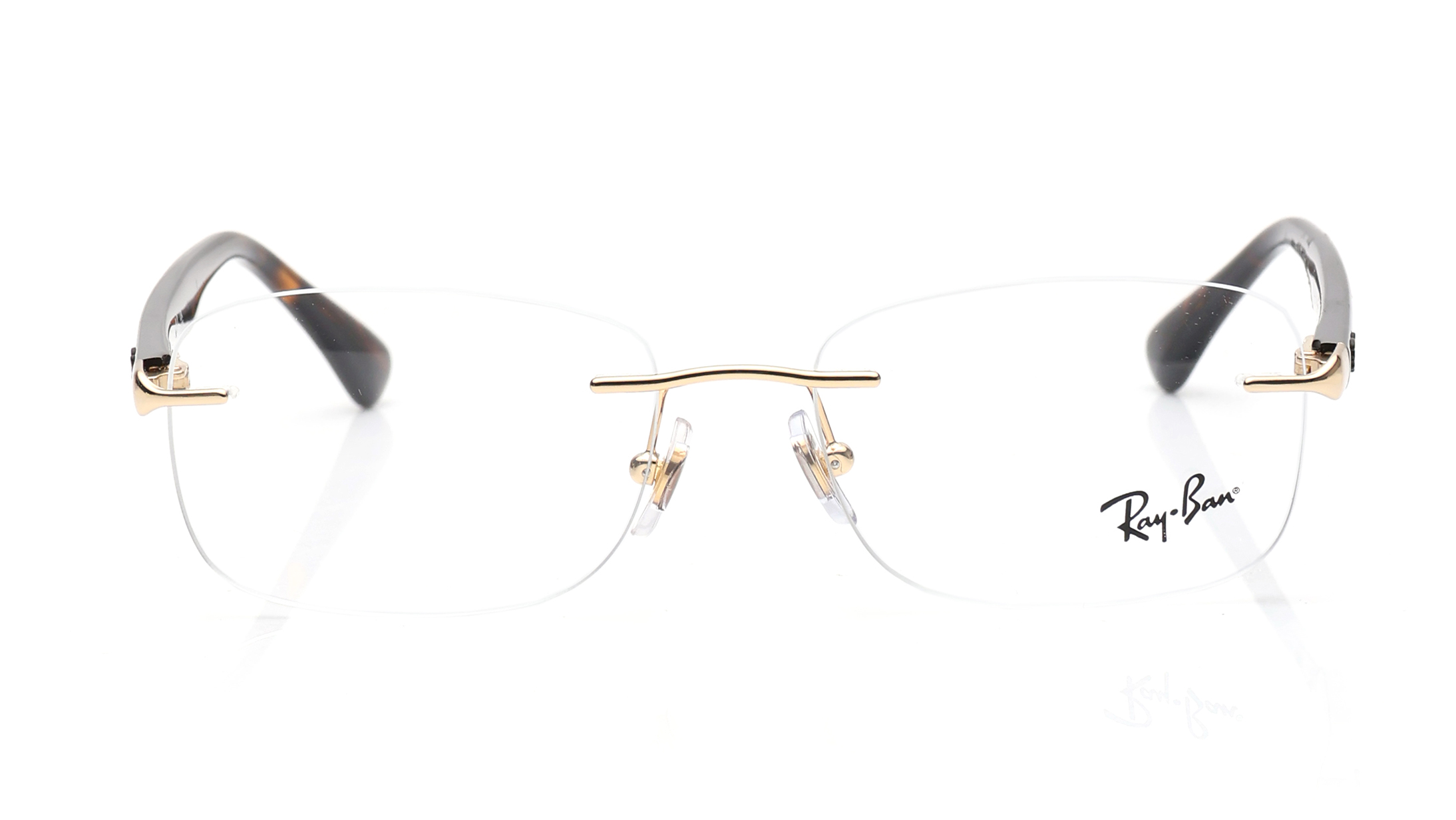 Image 1 of Havana Irregular Eyeglasses for Men and Women from Rayban Available at Titan Eye+