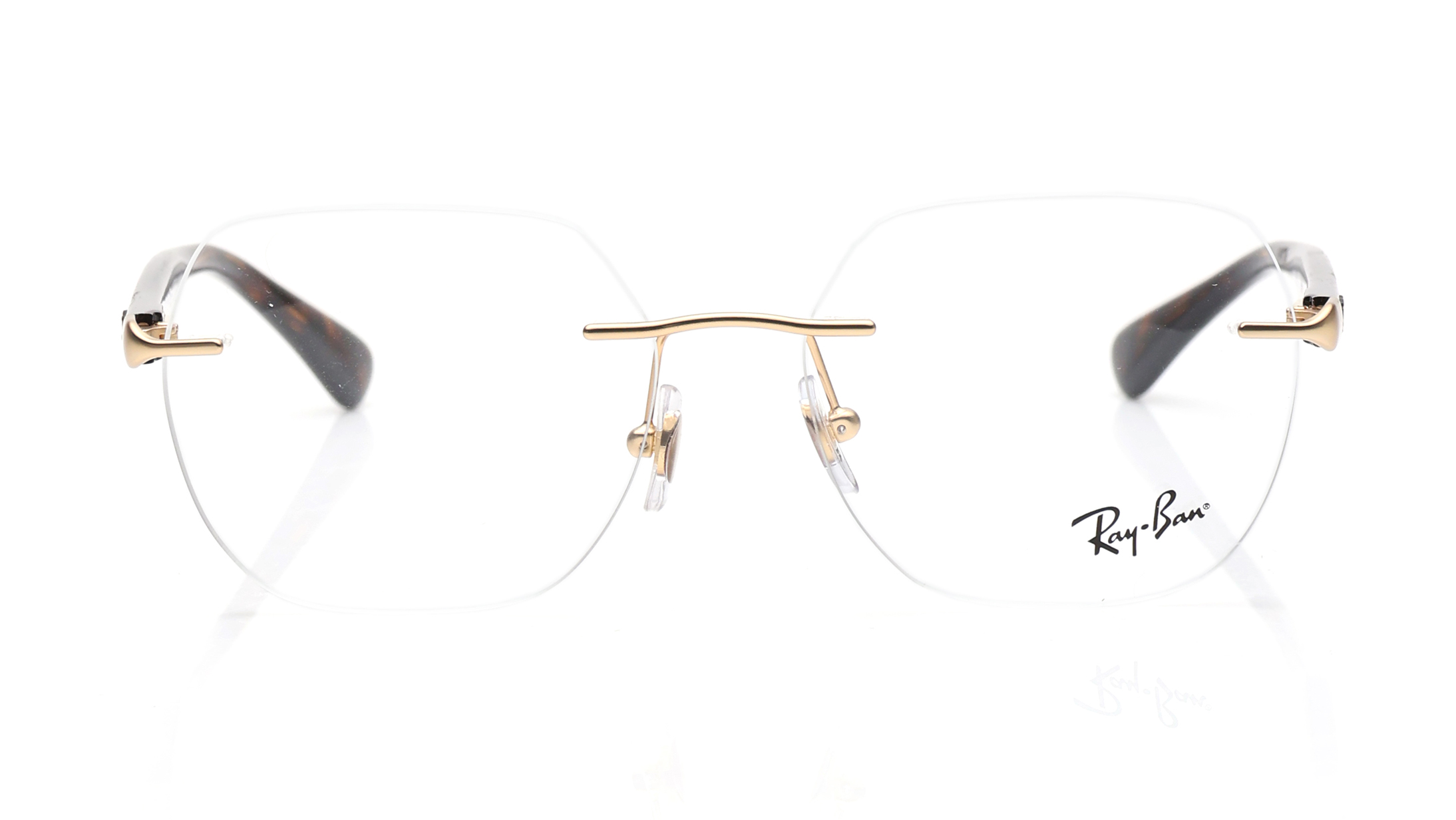 Image 1 of Pillow Black Rimmed Eyeglasses for Men and Women from Rayban Available at Titan Eye+