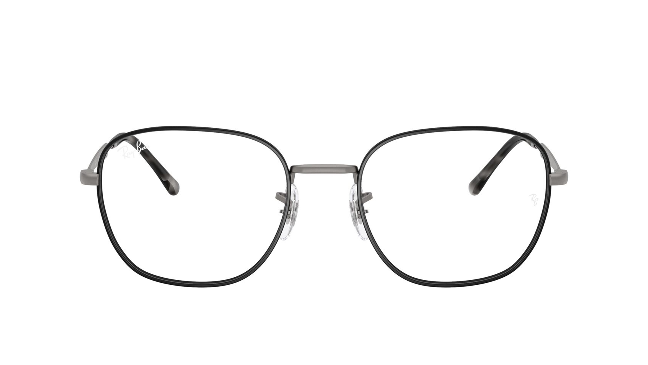 Image 1 of Black Geometric Eyeglasses for Men and Women from Rayban Available at Titan Eye+