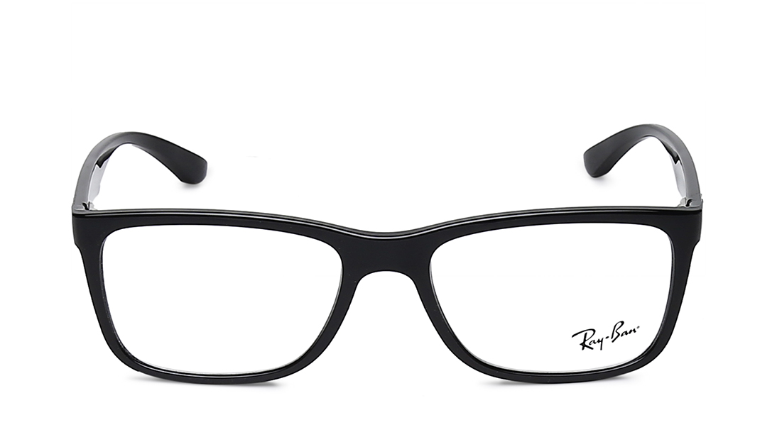 Image 1 of Black Square Rimmed Eyeglasses for Men and Women from Rayban Available at Titan Eye+