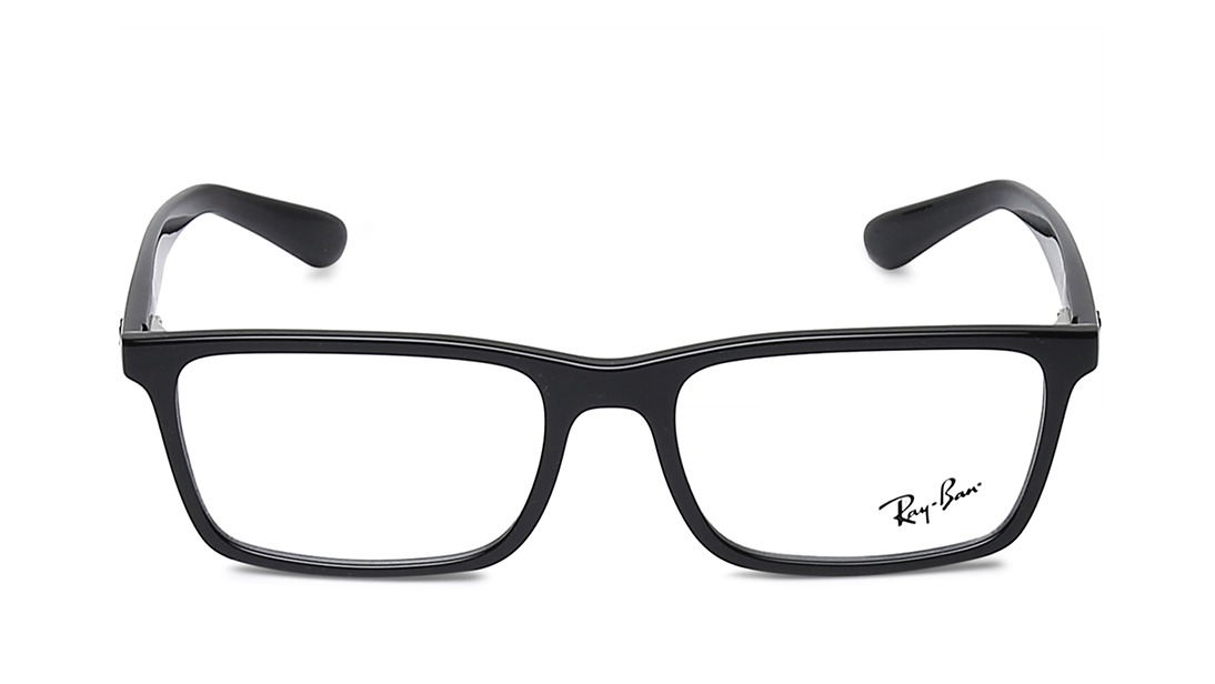 Image 1 of Black Square Eyeglasses for Men and Women from Rayban Available at Titan Eye+