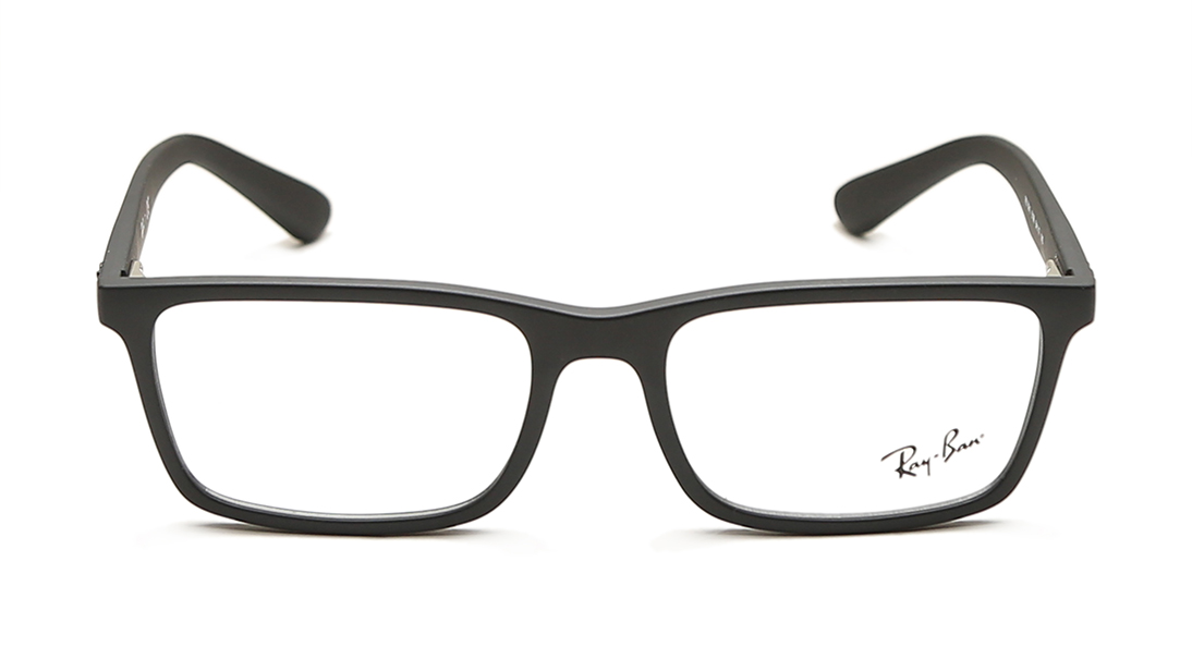 Image 1 of Black Square Rimmed Eyeglasses for Men and Women from Rayban Available at Titan Eye+