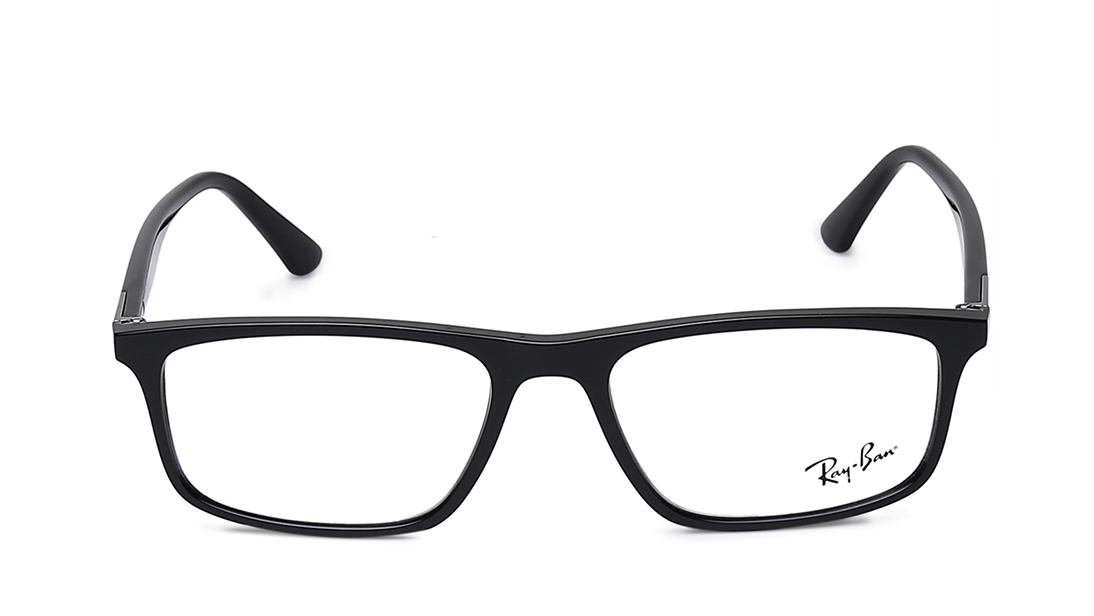 Image 1 of Black Square Rimmed Eyeglasses for Men and Women from Rayban Available at Titan Eye+