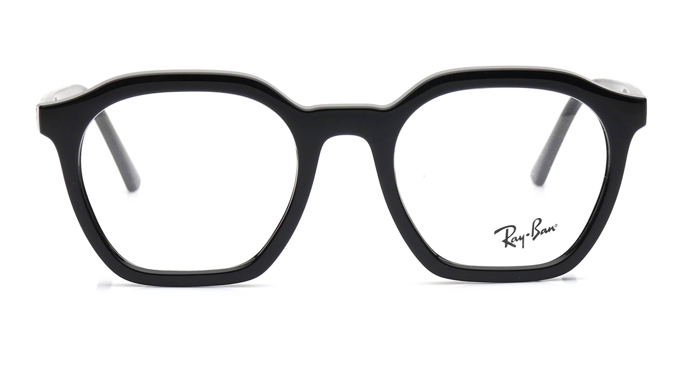 Image 1 of Irregular Grey Rimmed Eyeglasses for Men and Women from Rayban Available at Titan Eye+