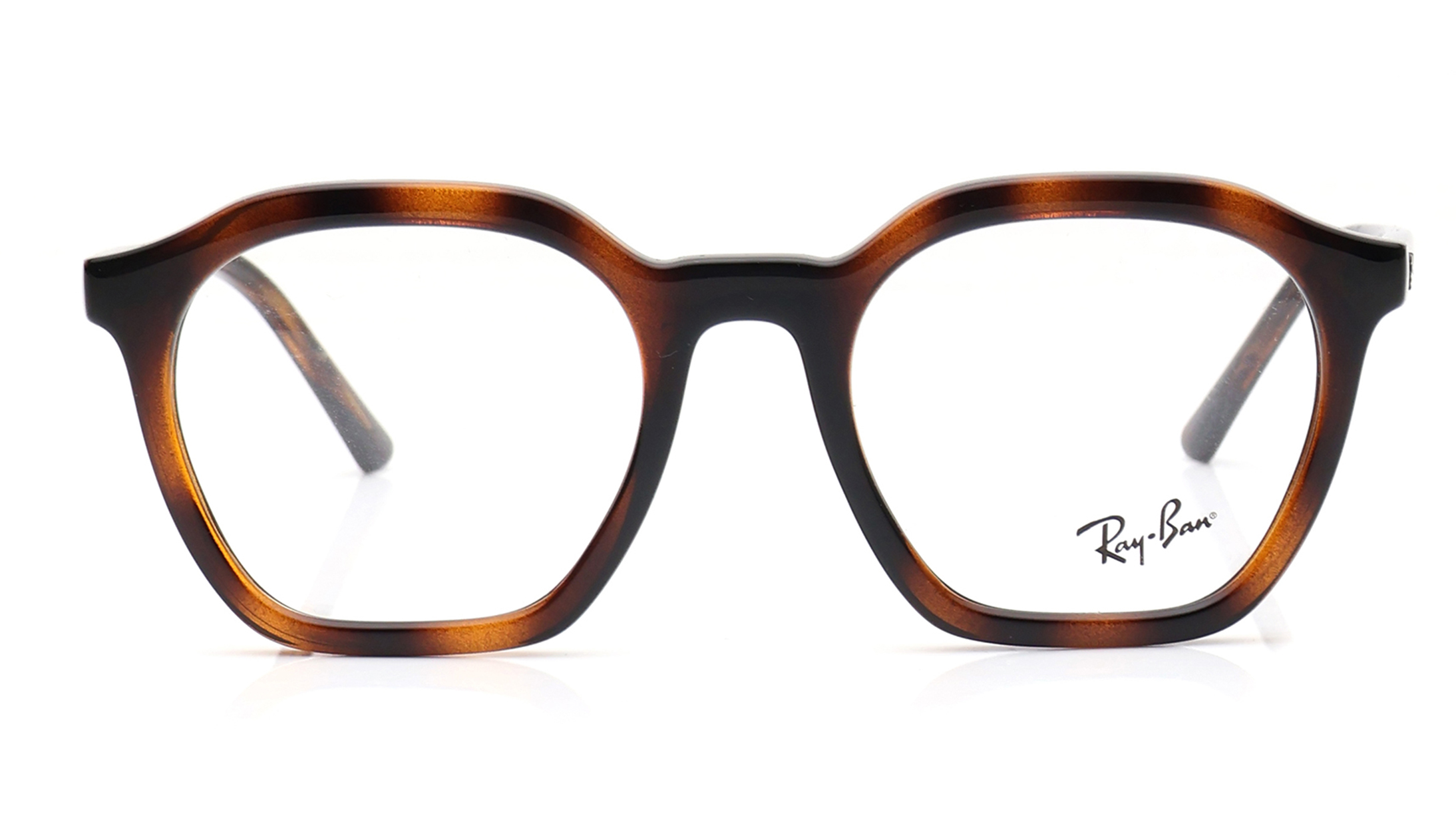 Image 1 of Square Brown Rimmed Eyeglasses for Men and Women from Rayban Available at Titan Eye+