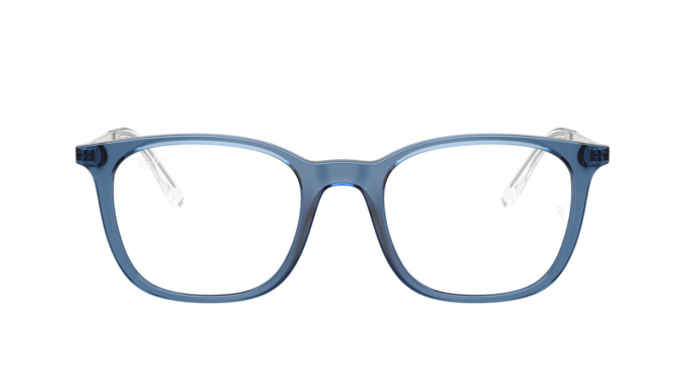 Image 1 of Blue Square Eyeglasses for Men and Women from Rayban Available at Titan Eye+