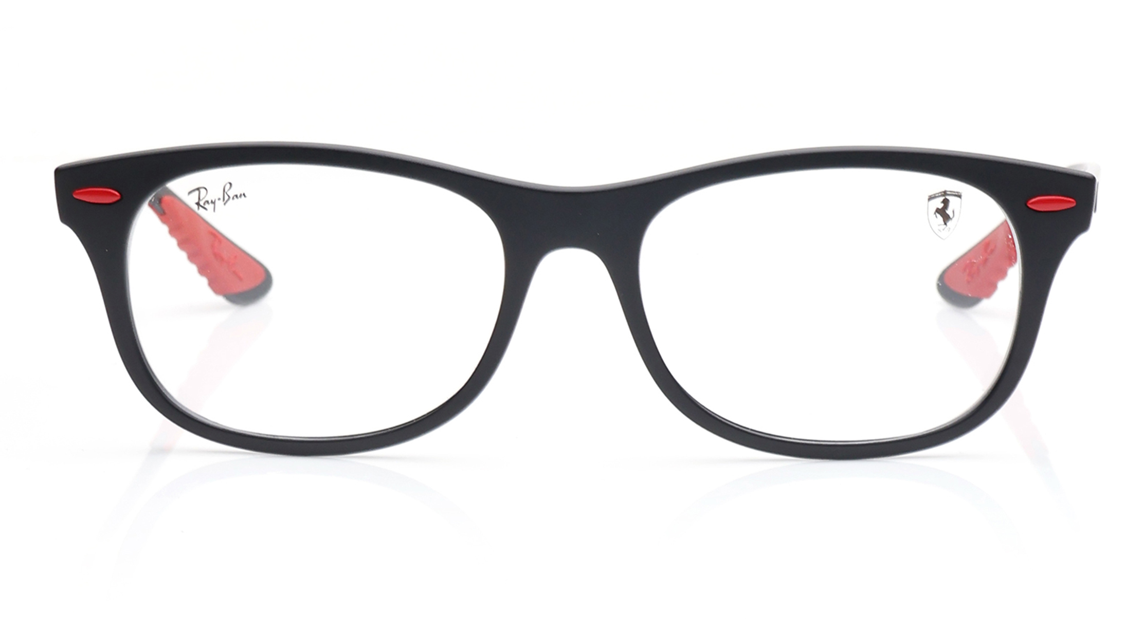 Image 1 of Brown Rectangle Rimmed Eyeglasses for Men and Women from Rayban Available at Titan Eye+