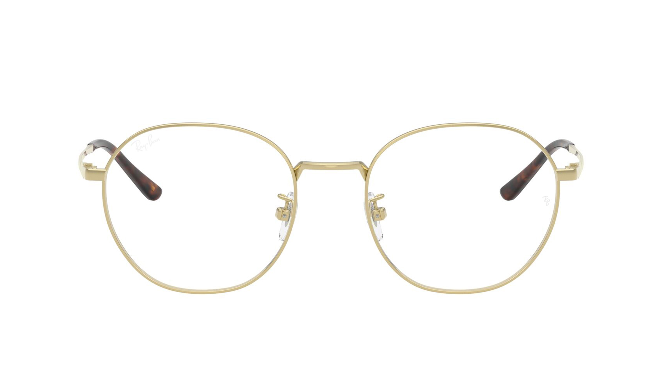 Image 1 of Gold Square Eyeglasses for Men and Women from Rayban Available at Titan Eye+