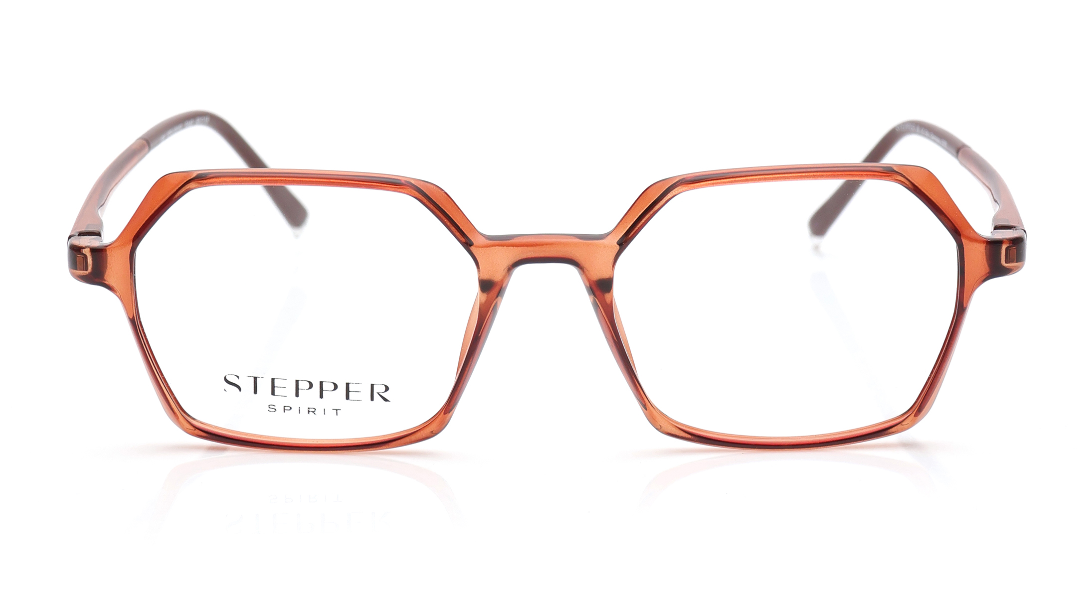 Image 1 of Brown Hexagon Eyeglasses for Women from Stepper Available at Titan Eye+
