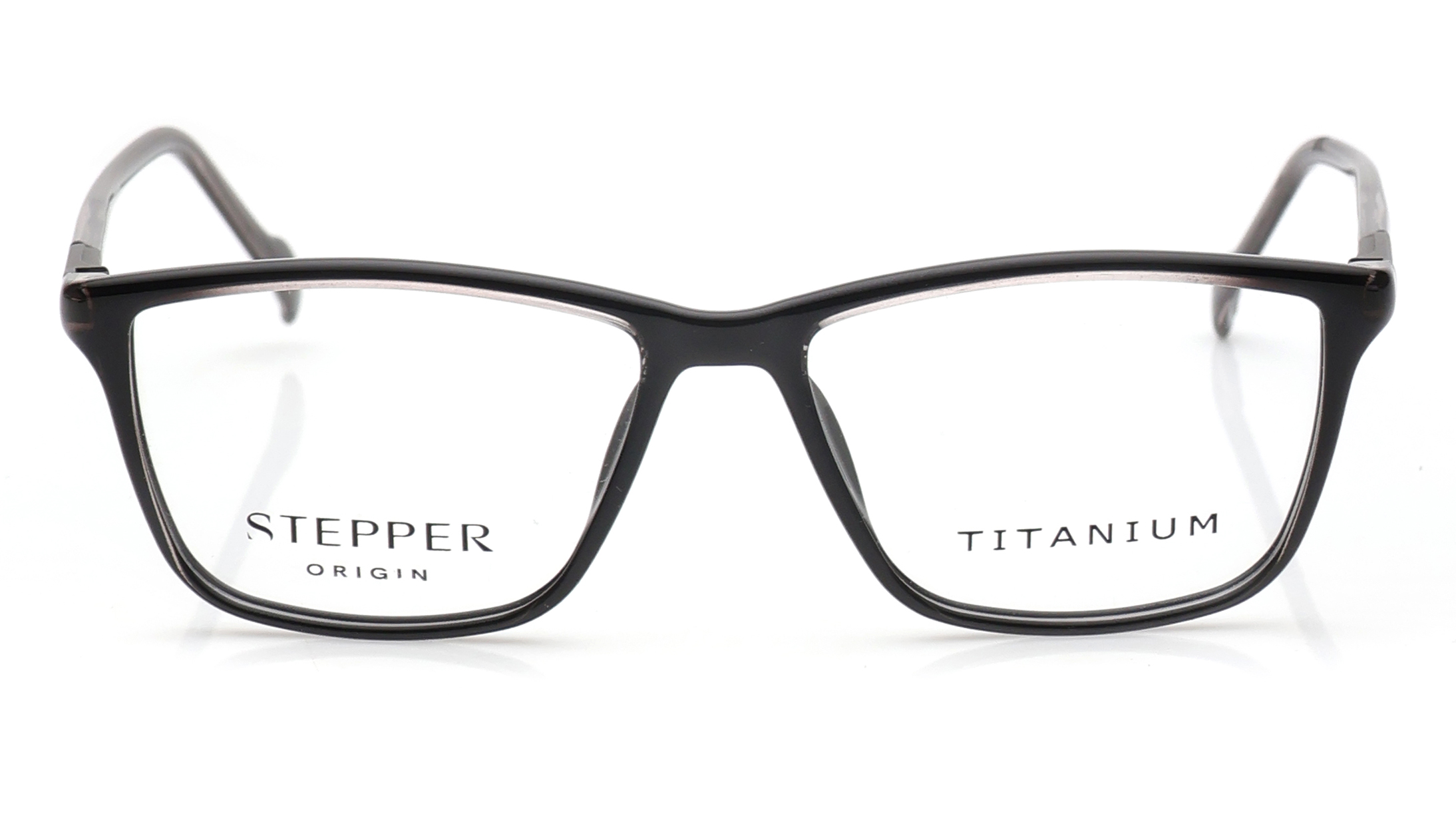 Image 1 of Grey Square Eyeglasses for Men from Stepper Available at Titan Eye+