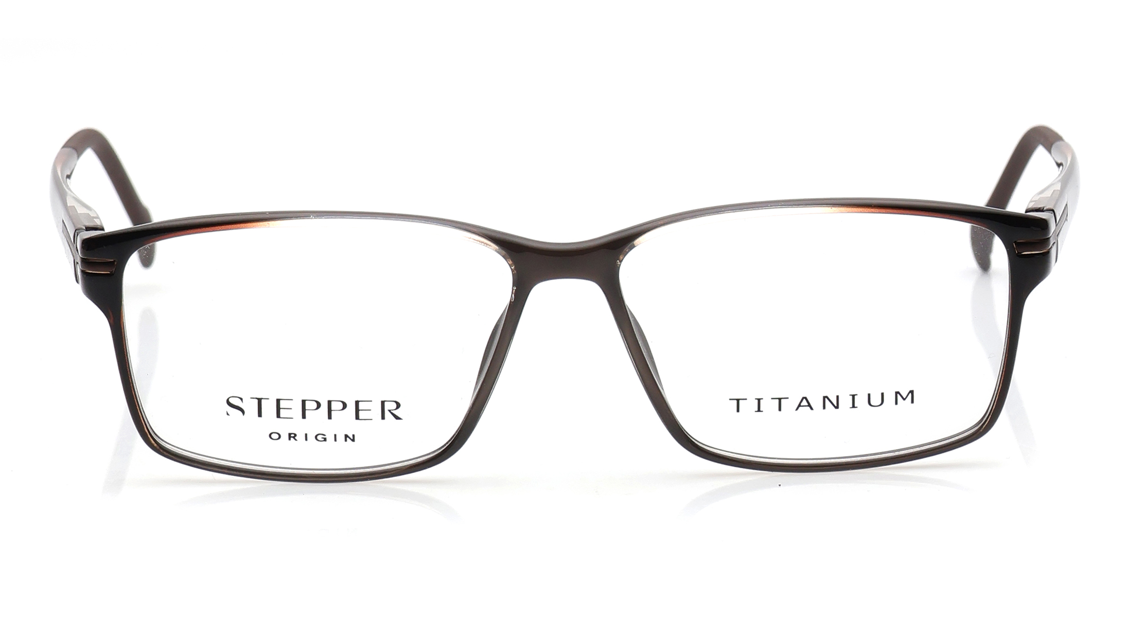 Image 1 of Brown Square Eyeglasses for Men from Stepper Available at Titan Eye+