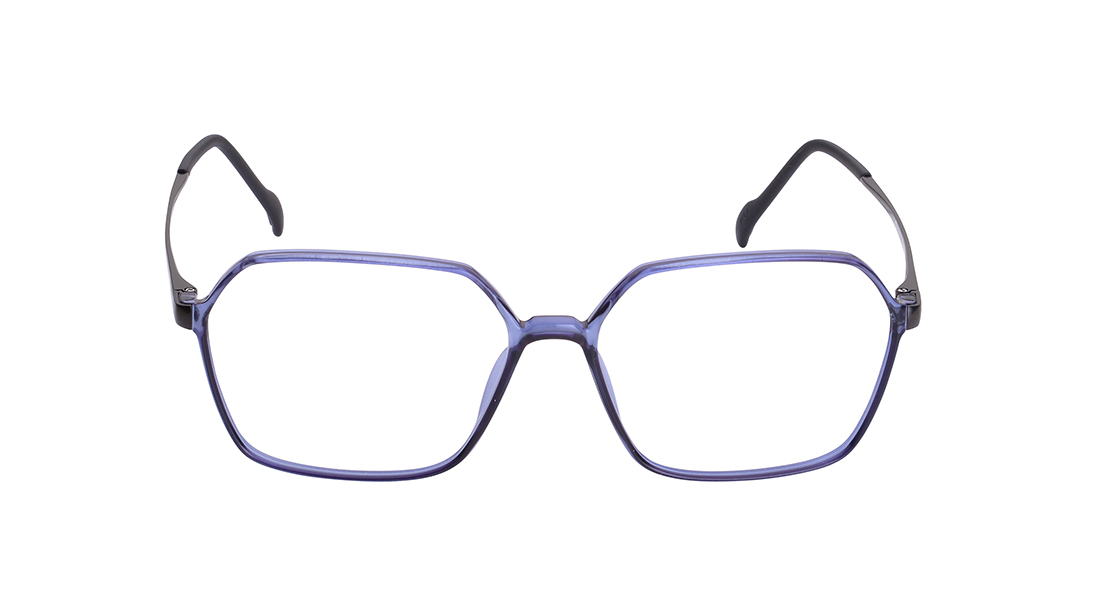 Image 1 of Blue Square Eyeglasses for Men from Stepper Available at Titan Eye+