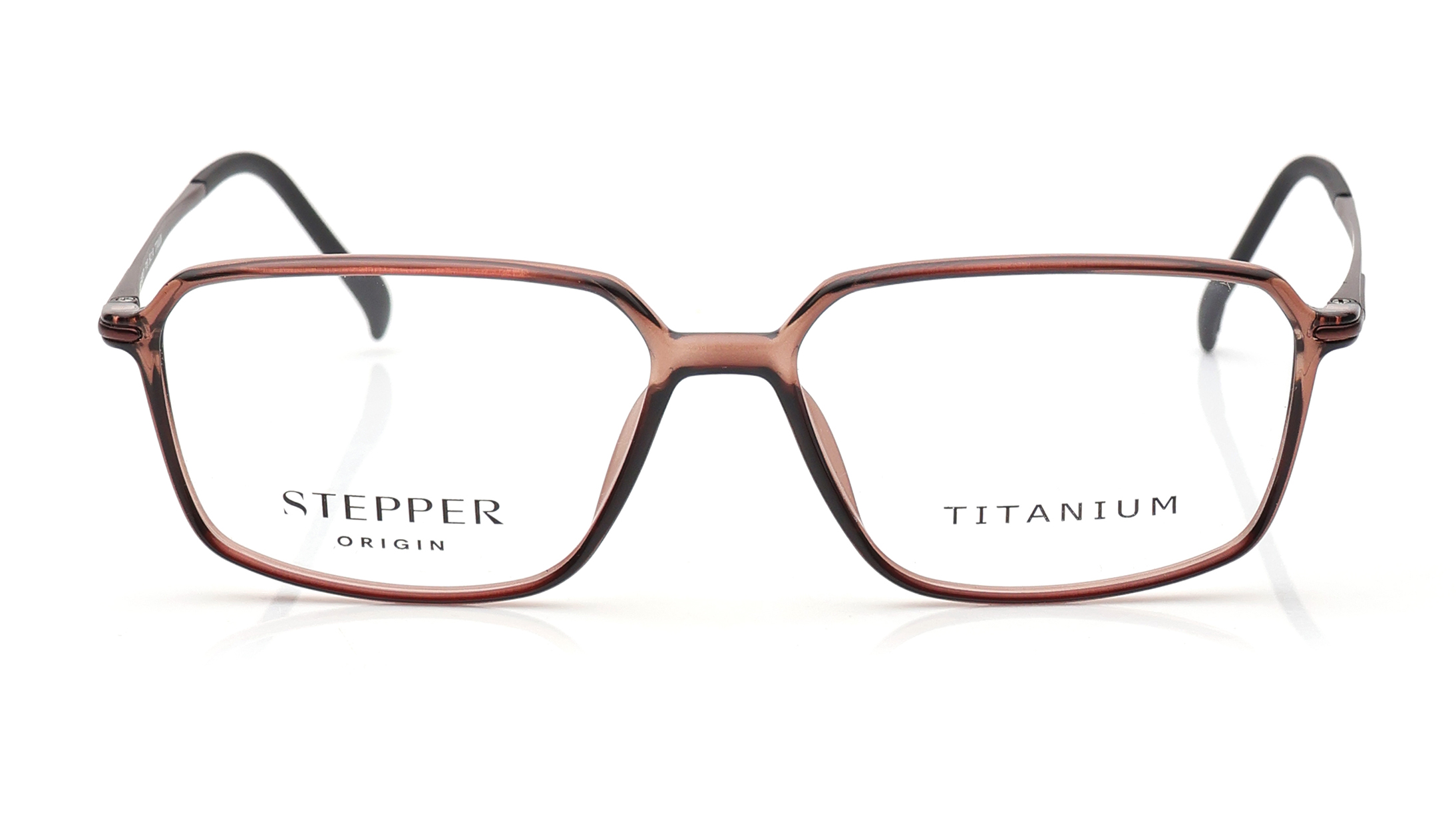 Image 1 of Brown Hexagon Eyeglasses for Men from Stepper Available at Titan Eye+