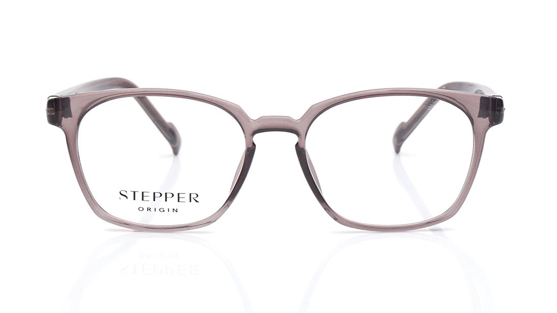 Image 1 of Rectangle Grey Rimmed Eyeglasses for Women from Stepper Available at Titan Eye+
