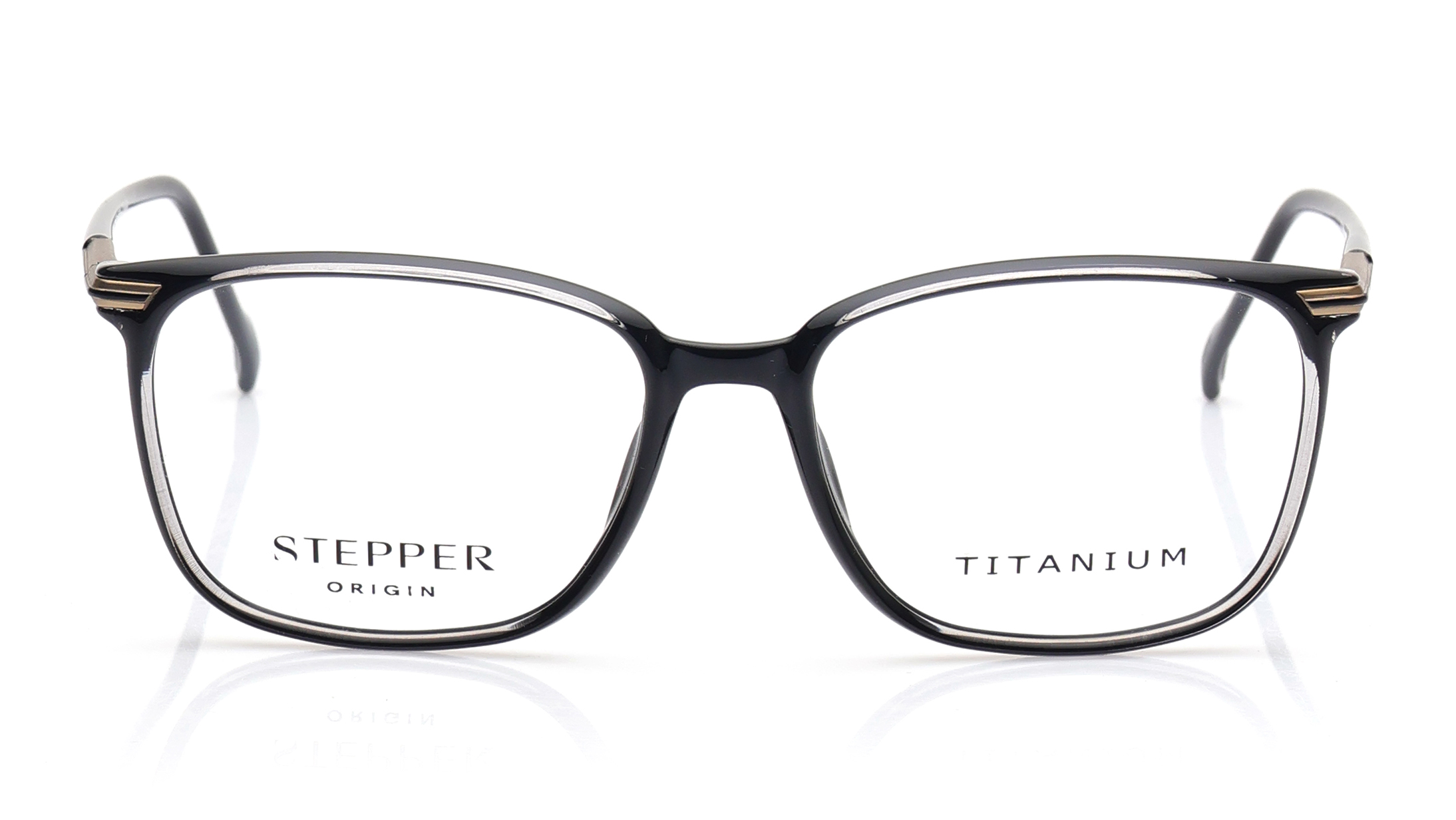 Image 1 of Black Oval Eyeglasses for Men from Stepper Available at Titan Eye+
