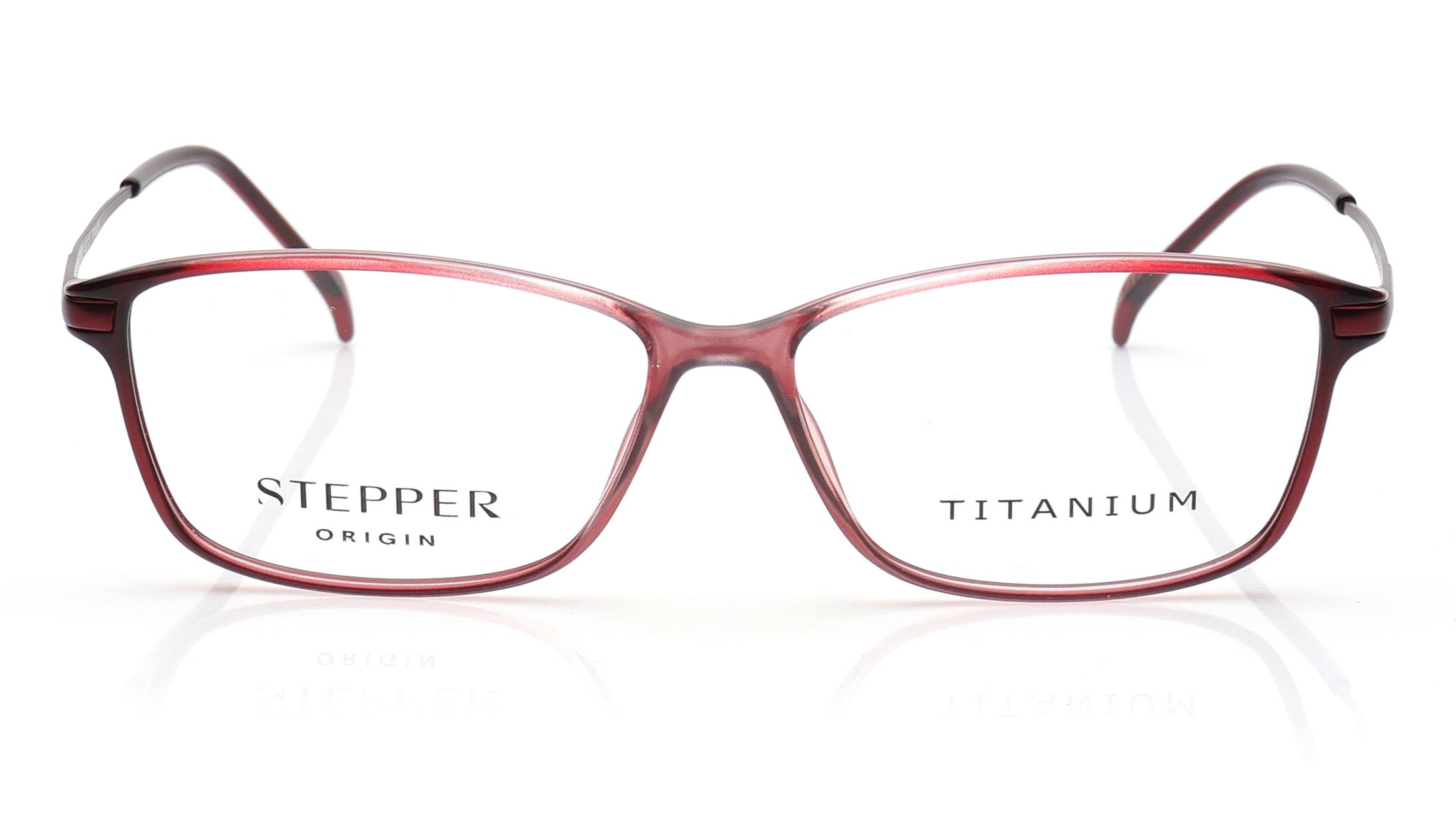 Image 1 of Maroon Rectangle Eyeglasses for Women from Stepper Available at Titan Eye+