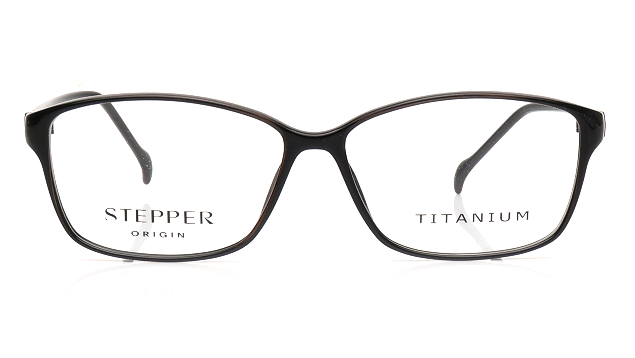 Image 1 of Black Square Eyeglasses for Women from Stepper Available at Titan Eye+