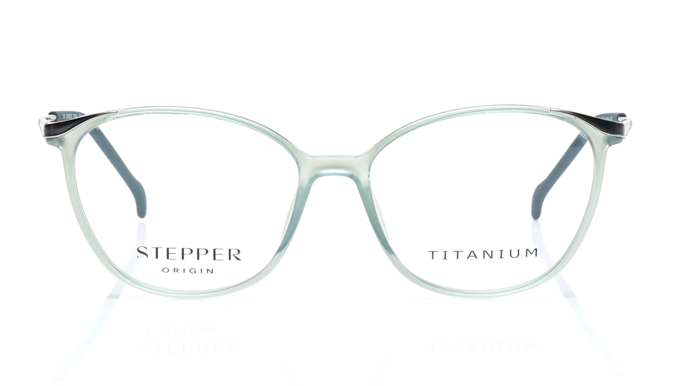Image 1 of Blue Oval Rimmed Eyeglasses for Women from Stepper Available at Titan Eye+