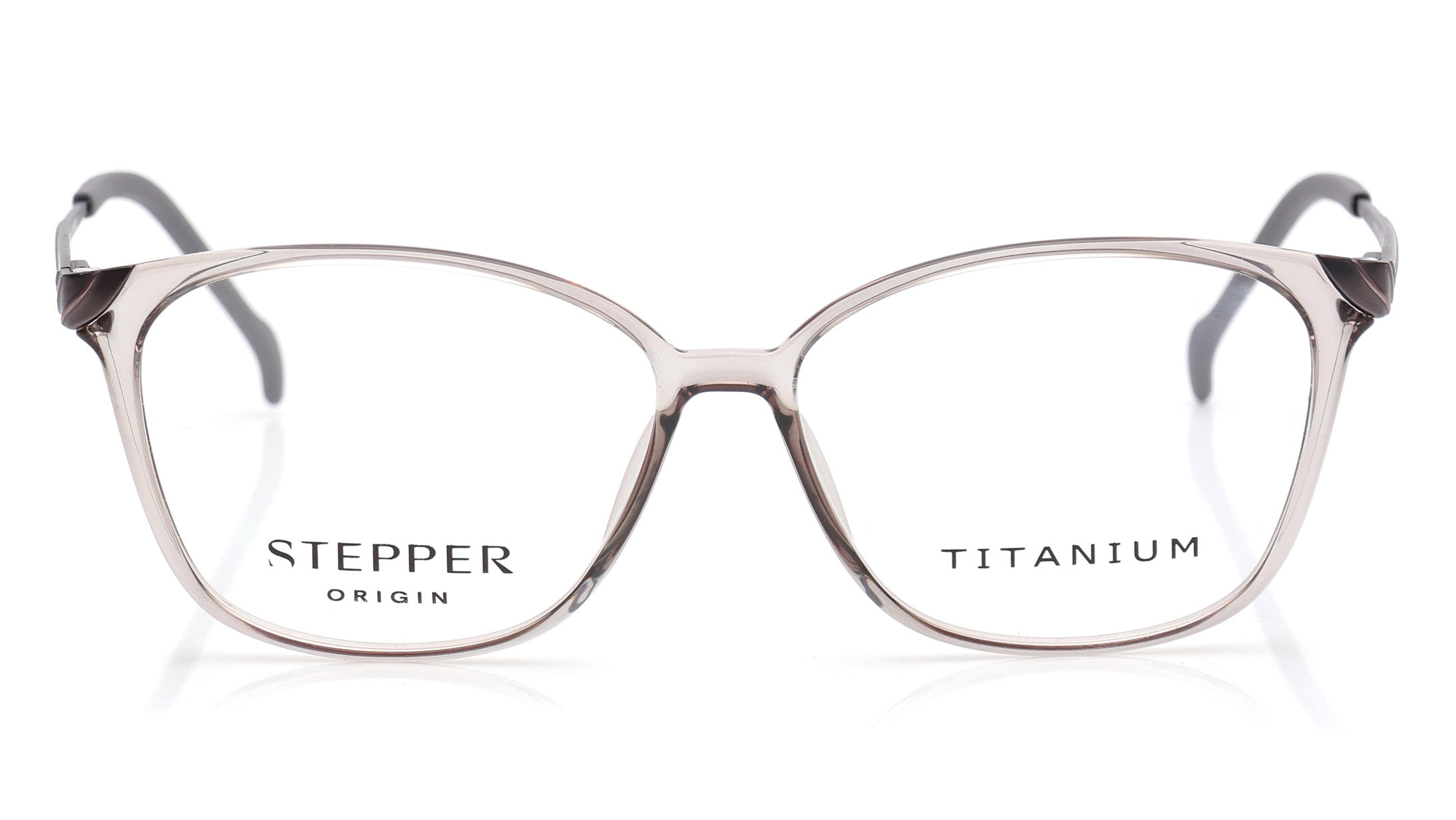 Image 1 of Grey Rectangle Eyeglasses for Women from Stepper Available at Titan Eye+