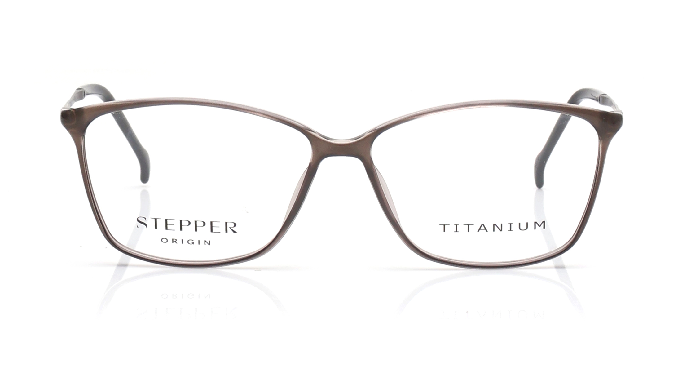 Image 1 of Grey Rectangle Eyeglasses for Women from Stepper Available at Titan Eye+