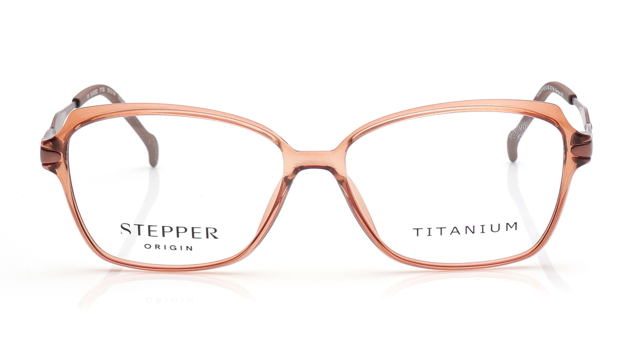 Image 1 of Copper Rectangle Eyeglasses for Women from Stepper Available at Titan Eye+