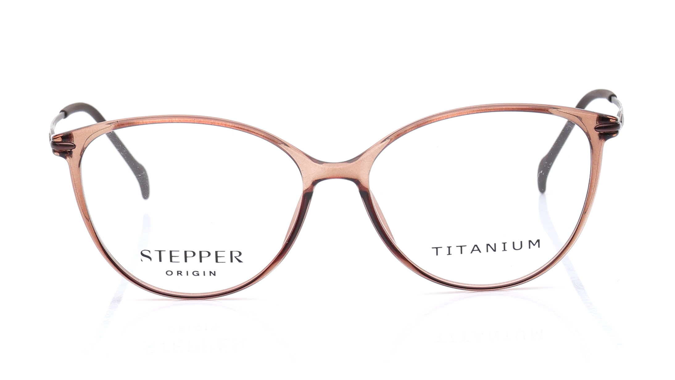 Image 1 of Brown Oval Eyeglasses for Women from Stepper Available at Titan Eye+