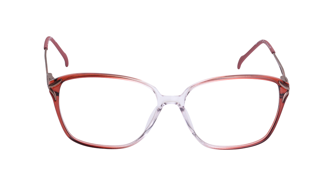 Image 1 of Maroon Rectangle Rimmed Eyeglasses for Women from Stepper Available at Titan Eye+