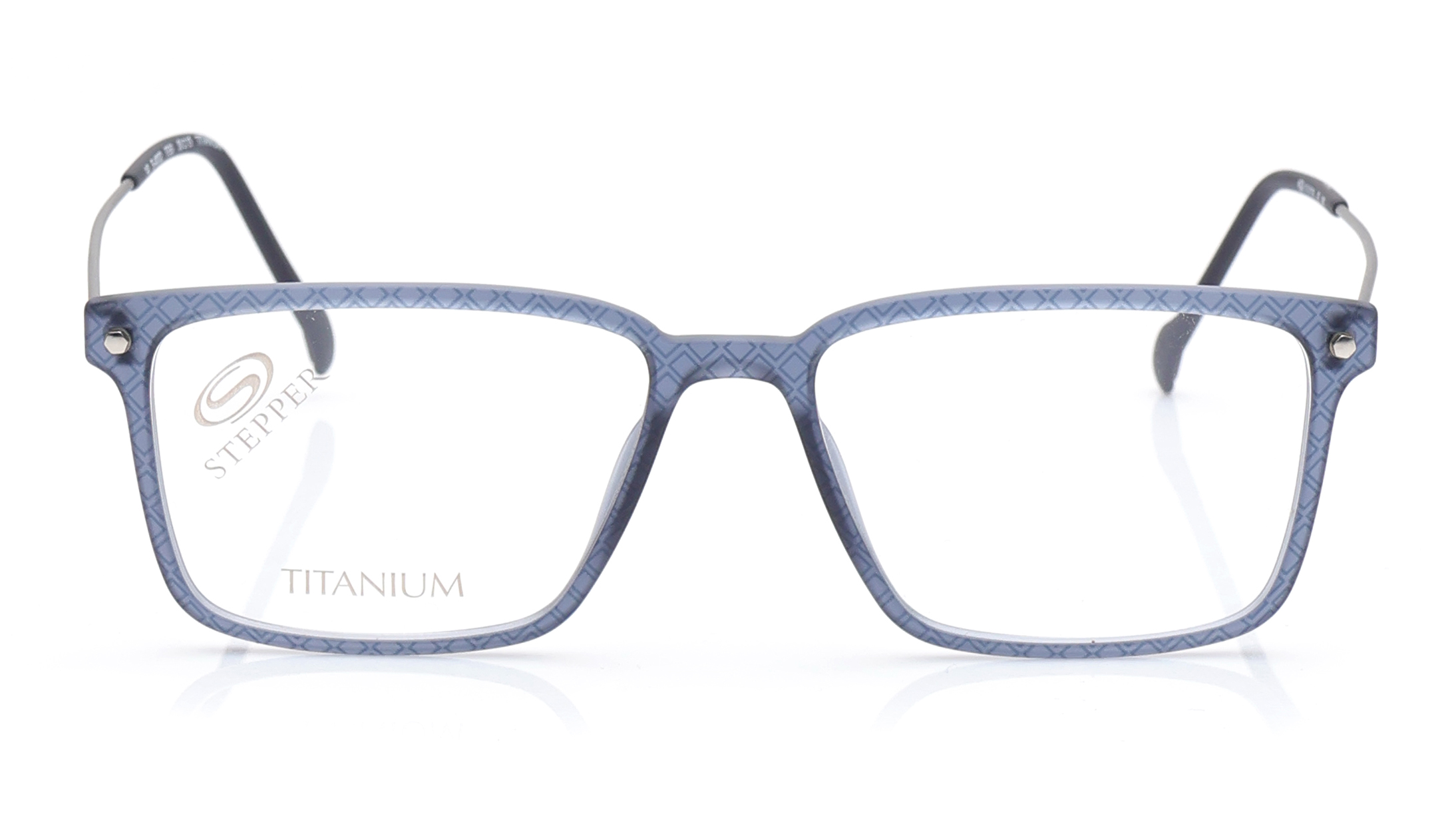 Image 1 of Blue Rectangle Eyeglasses for Men from Stepper Available at Titan Eye+