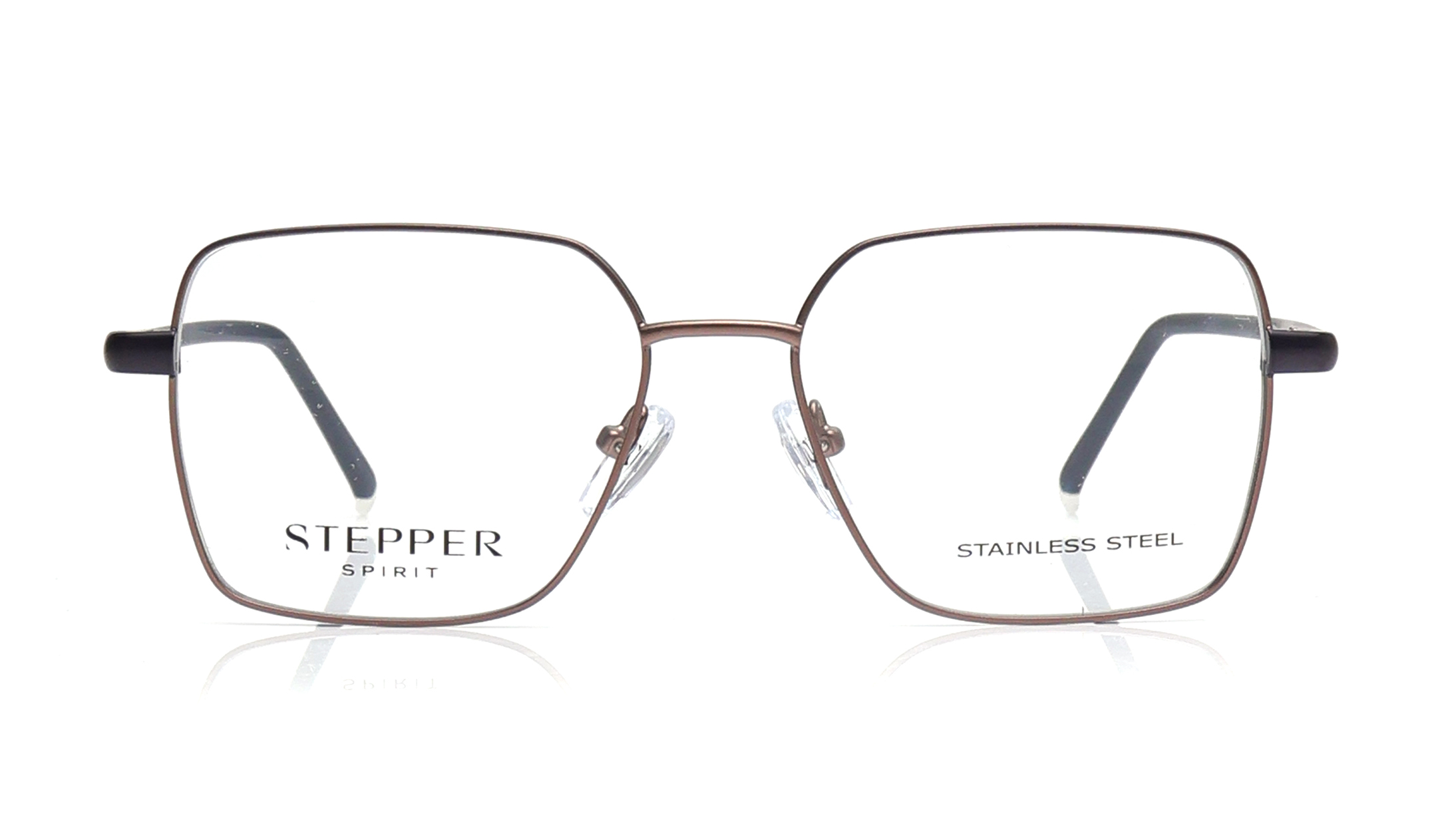 Image 1 of Brown Geometric Eyeglasses for Women from Stepper Available at Titan Eye+
