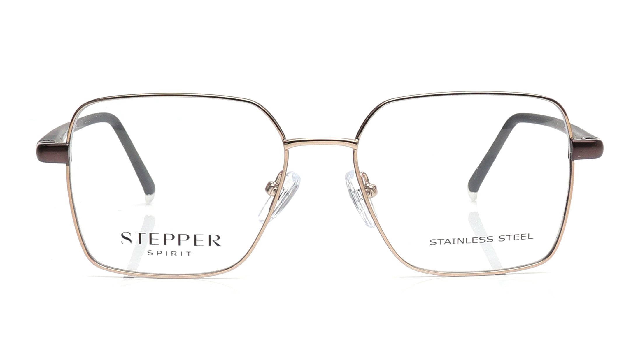 Image 1 of Gold Geometric Eyeglasses for Women from Stepper Available at Titan Eye+