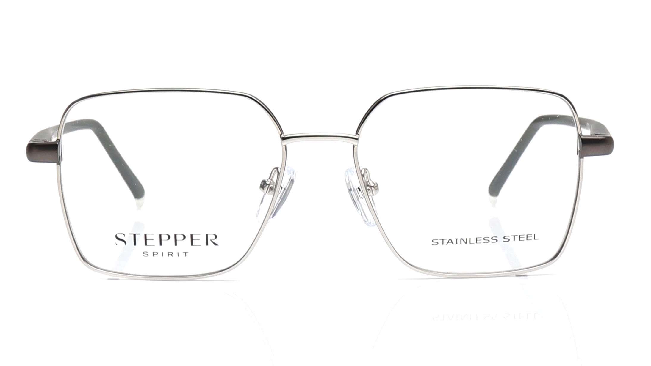 Image 1 of Silver Geometric Eyeglasses for Women from Stepper Available at Titan Eye+