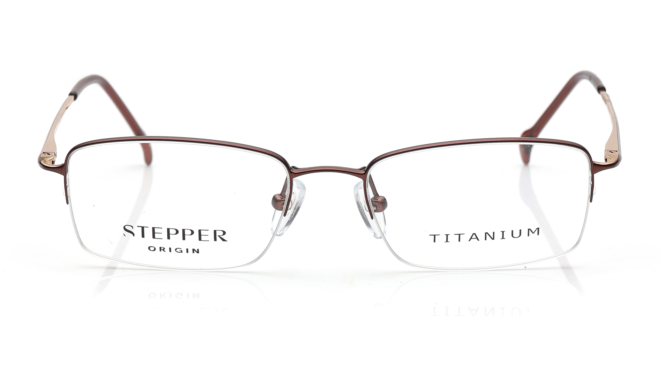 Image 1 of Brown Square Eyeglasses for Men from Stepper Available at Titan Eye+