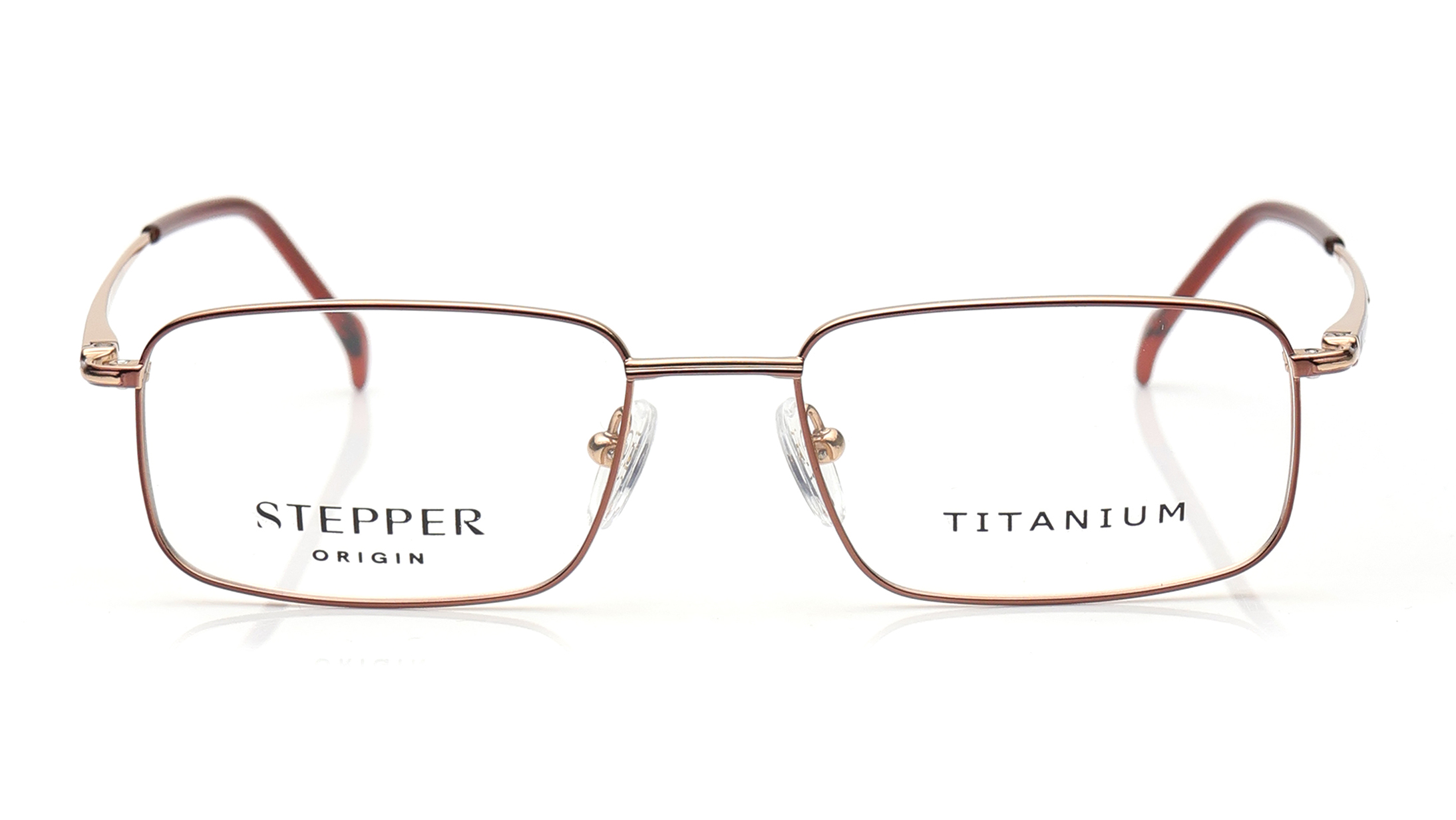 Image 1 of Brown Square Eyeglasses for Men from Stepper Available at Titan Eye+