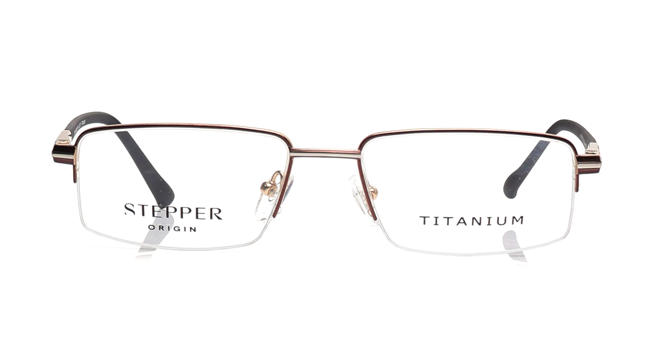 Image 1 of Brown Square Eyeglasses for Men from Stepper Available at Titan Eye+