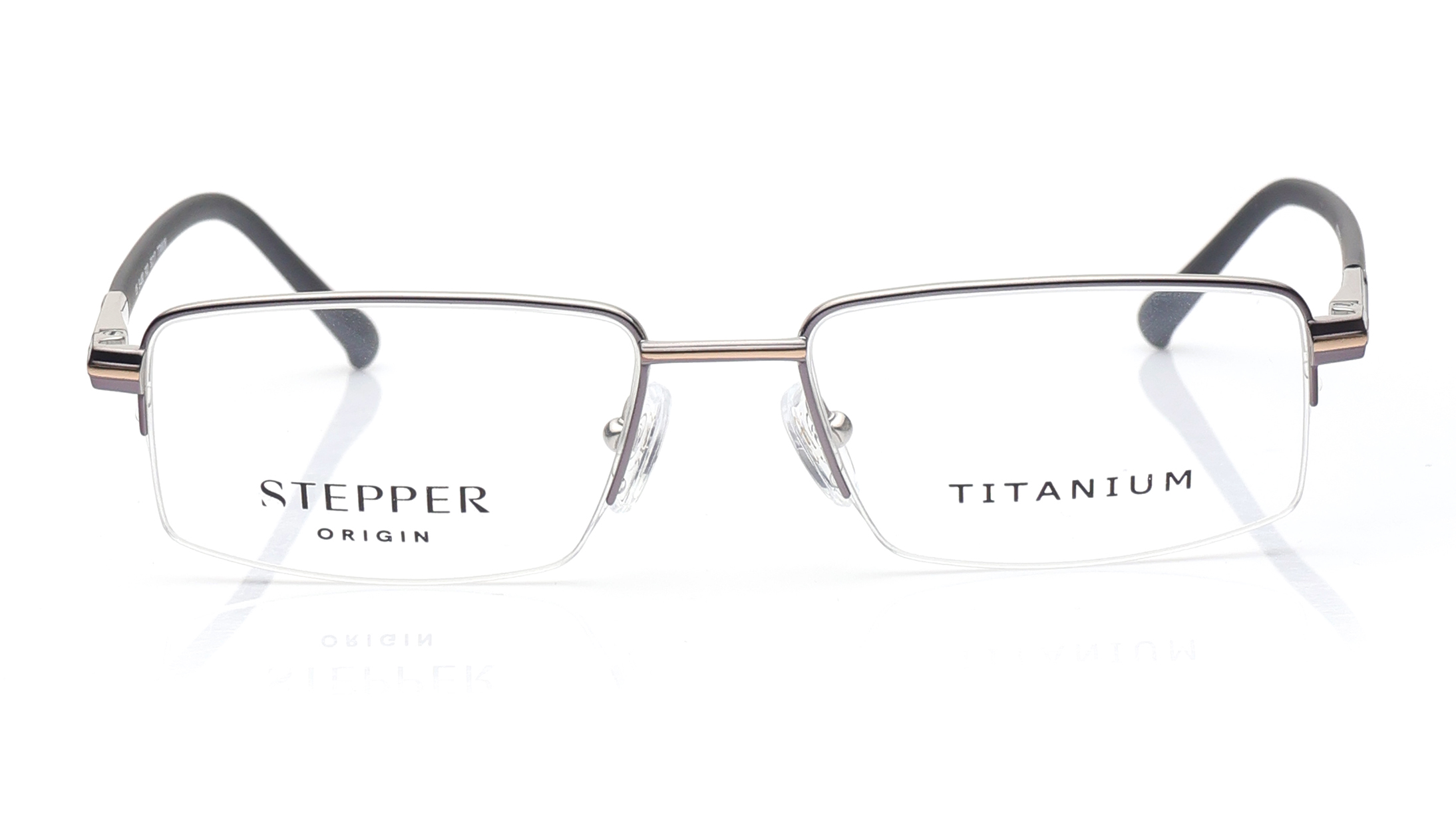 Image 1 of Grey Square Eyeglasses for Men from Stepper Available at Titan Eye+