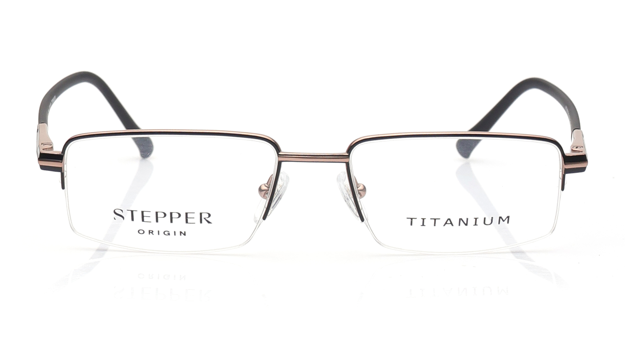 Image 1 of Black Square Eyeglasses for Men from Stepper Available at Titan Eye+