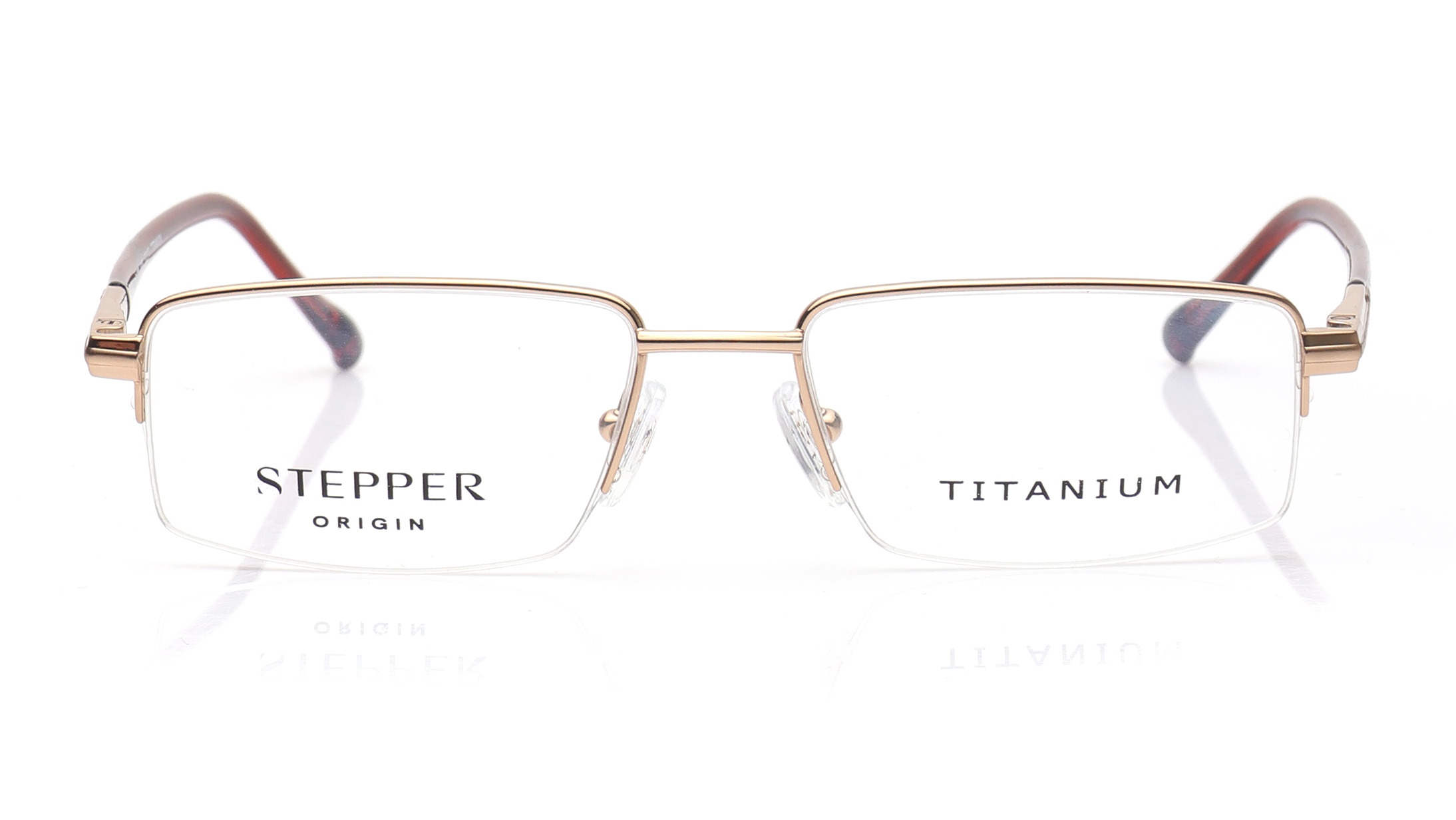 Image 1 of Gold Square Eyeglasses for Men from Stepper Available at Titan Eye+