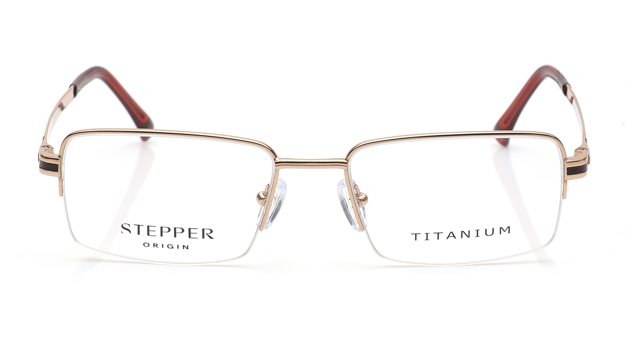 Image 1 of Gold Square Eyeglasses for Men from Stepper Available at Titan Eye+