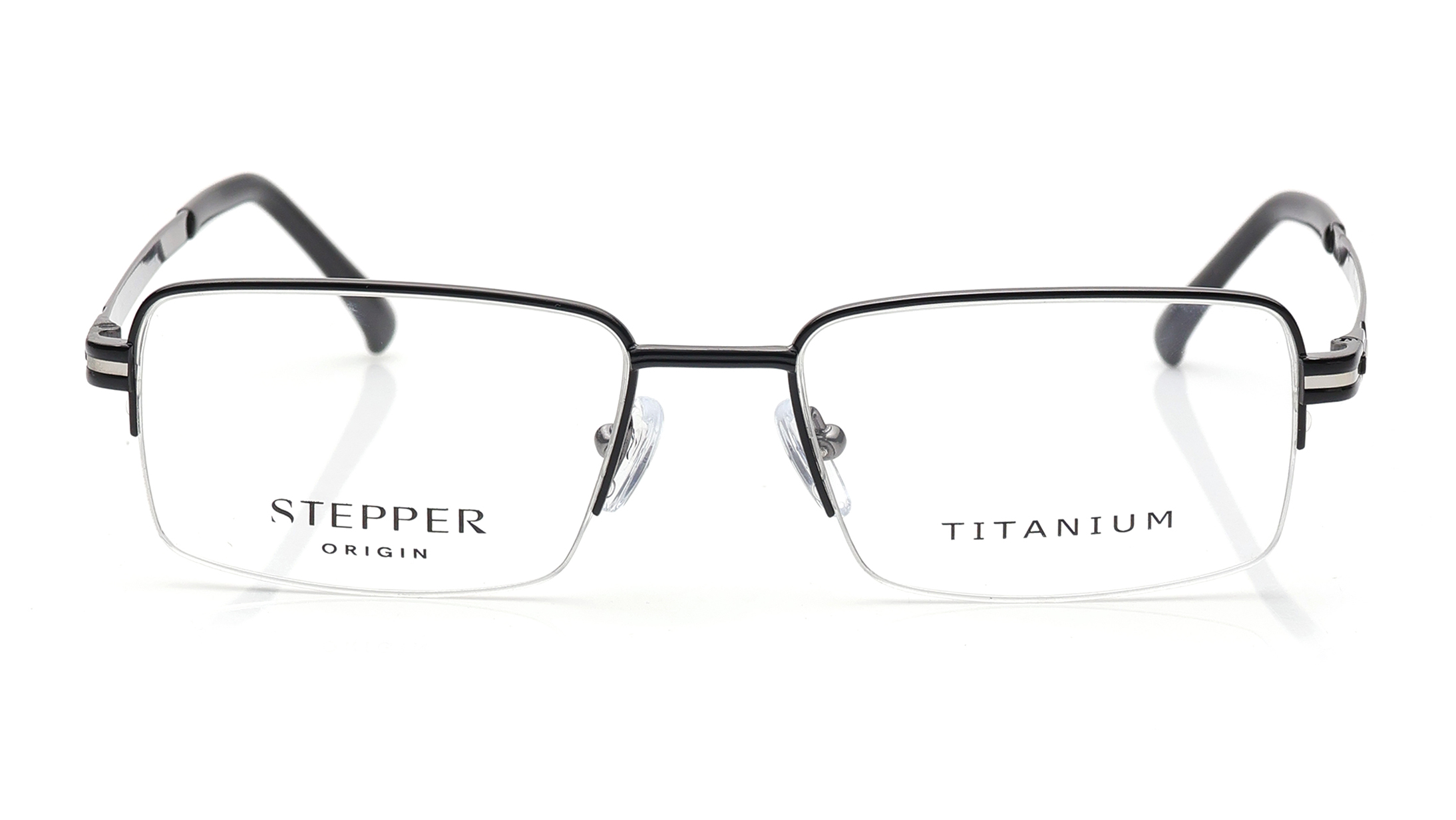 Image 1 of Black Square Eyeglasses for Men from Stepper Available at Titan Eye+