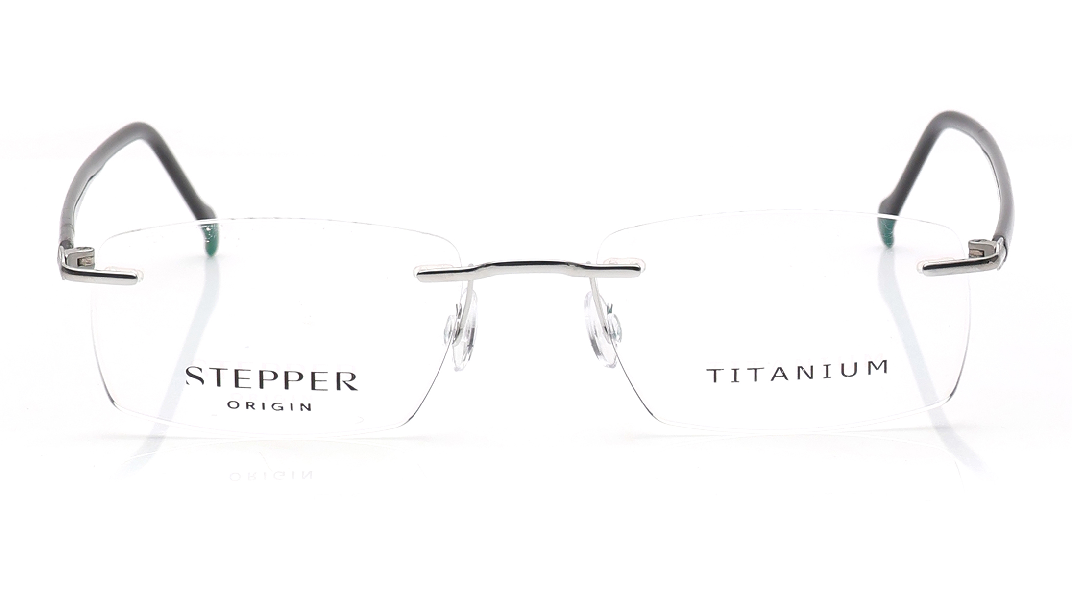 Image 1 of Black Square Eyeglasses for Men from Stepper Available at Titan Eye+