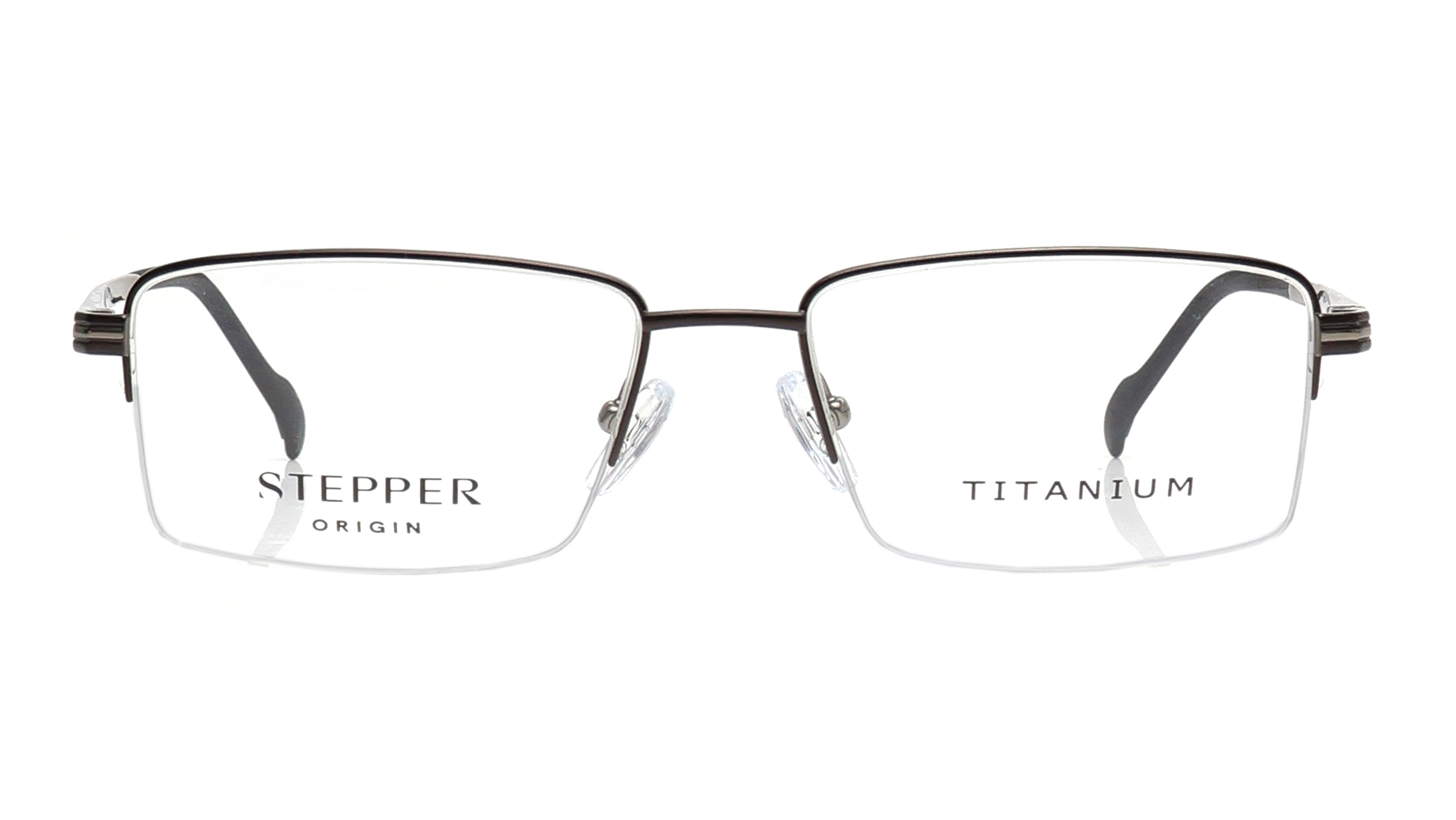 Image 1 of Grey Square Eyeglasses for Men from Stepper Available at Titan Eye+