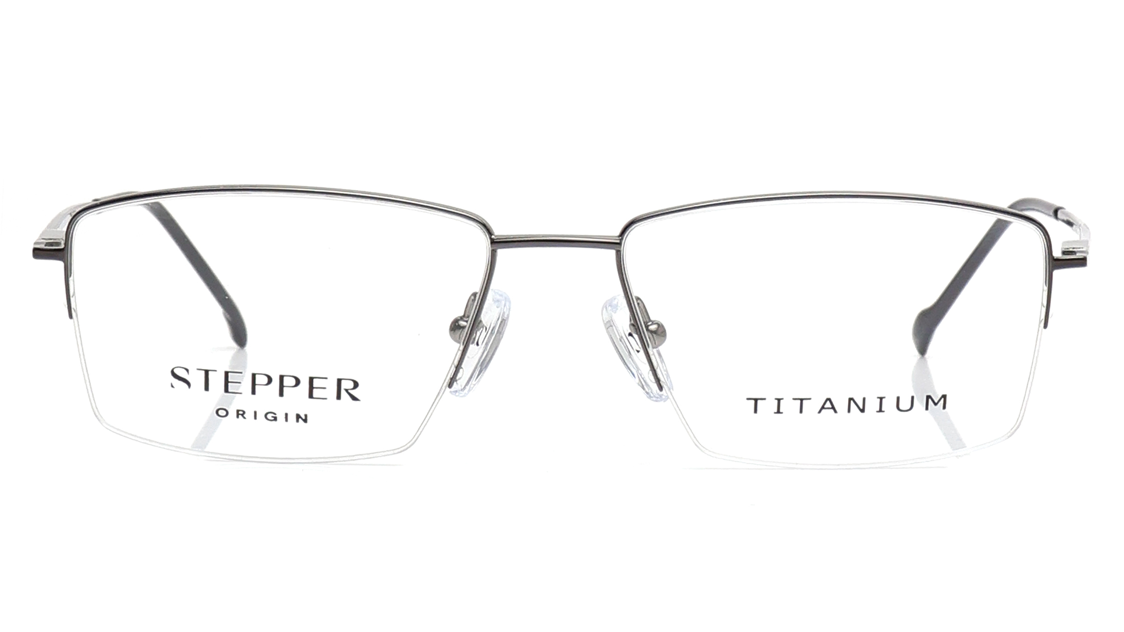 Image 1 of Grey Rectangle Eyeglasses for Men from Stepper Available at Titan Eye+