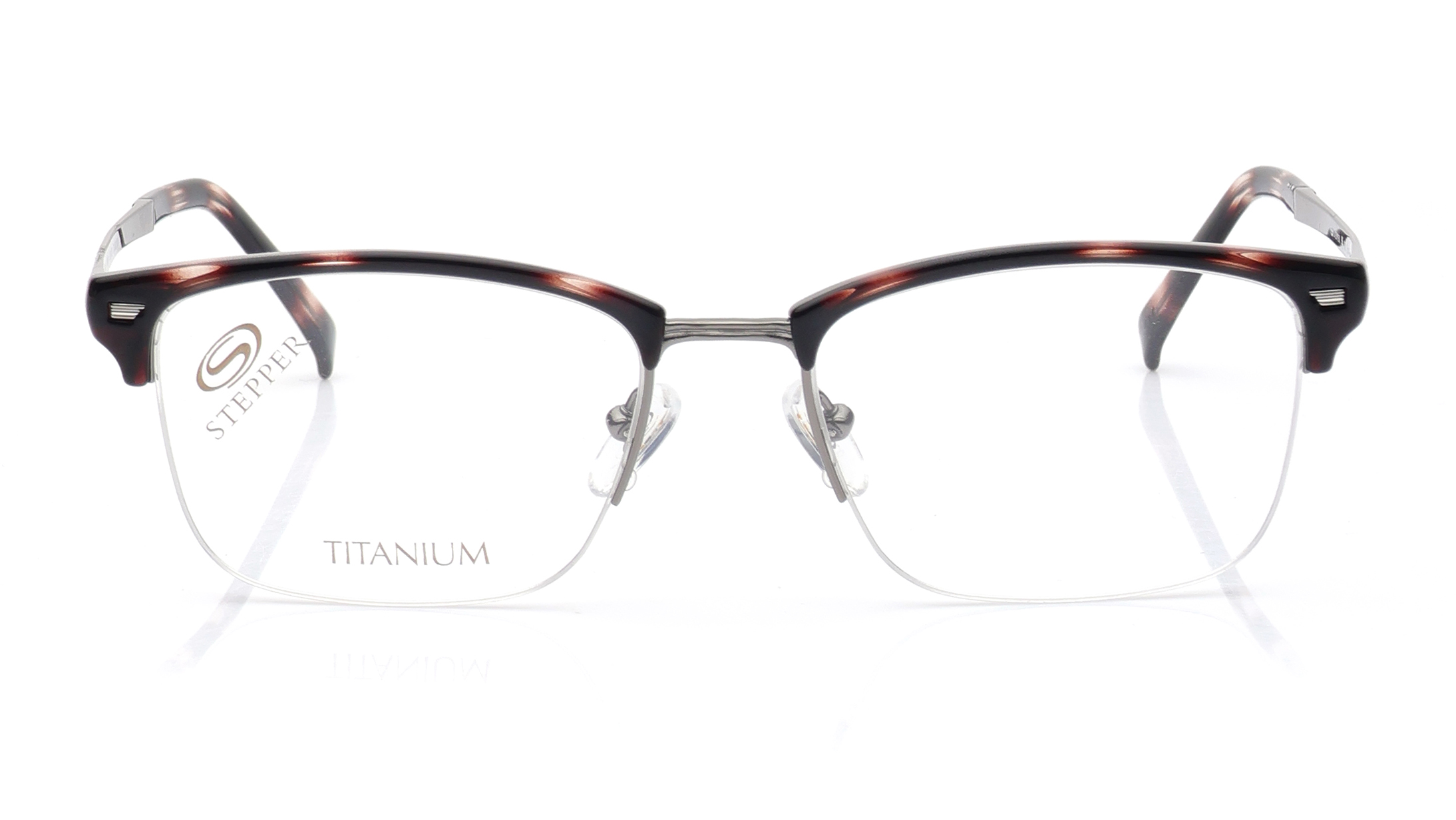 Image 1 of Brown Square Eyeglasses for Women from Stepper Available at Titan Eye+