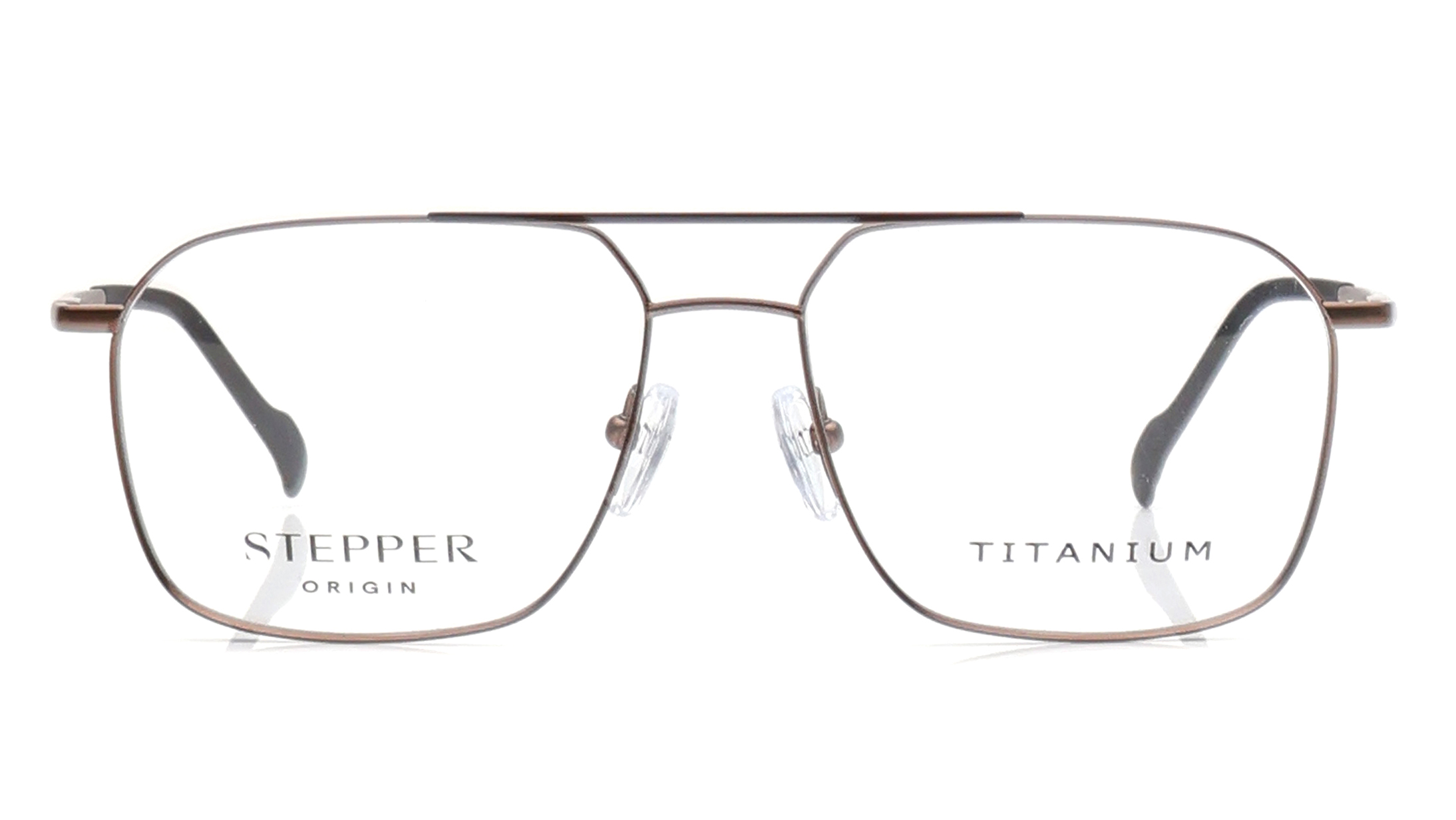 Image 1 of Brown Square Eyeglasses for Men from Stepper Available at Titan Eye+